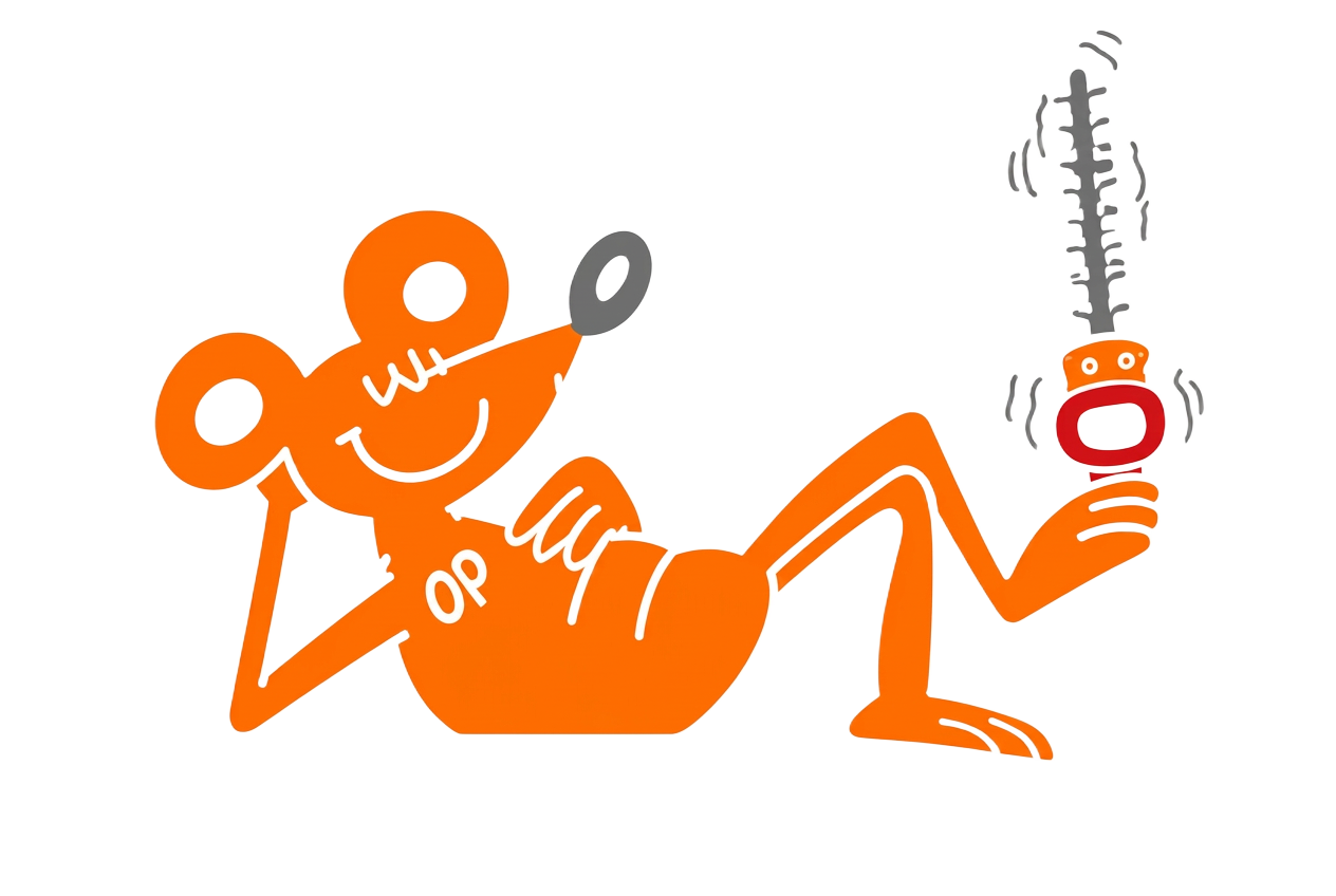 O.P. Ejendomsservice maskot – musen med hækklipperen